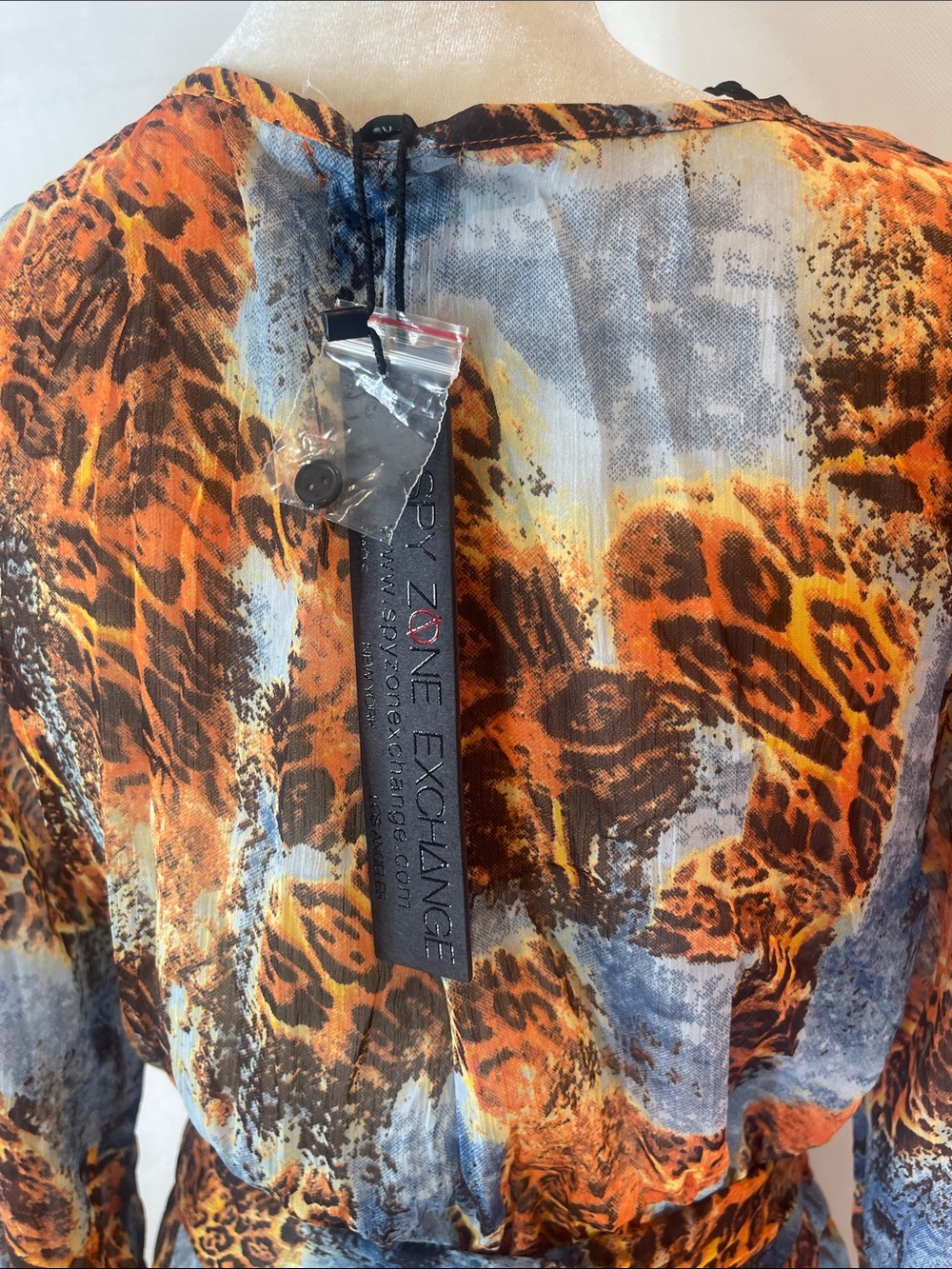 Wrap Maxi Dress in Orange and Blue Animal Print - Picture 10 of 14